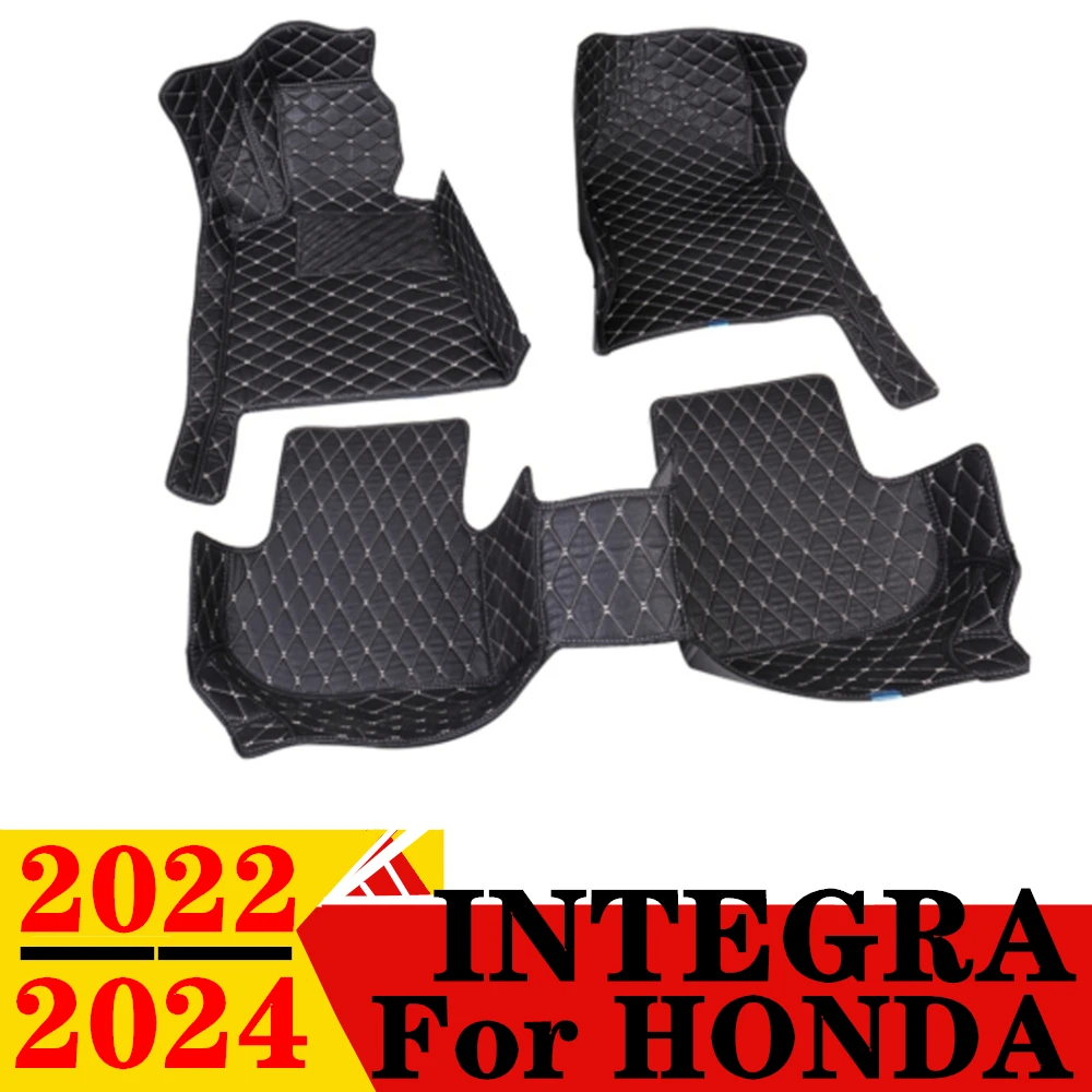 Car Floor Mats For HONDA Integra 2022 2023 2024 Waterproof XPE Leather Custom Fit Front &Rear Floor Liner Cover Foot Pads Carpet