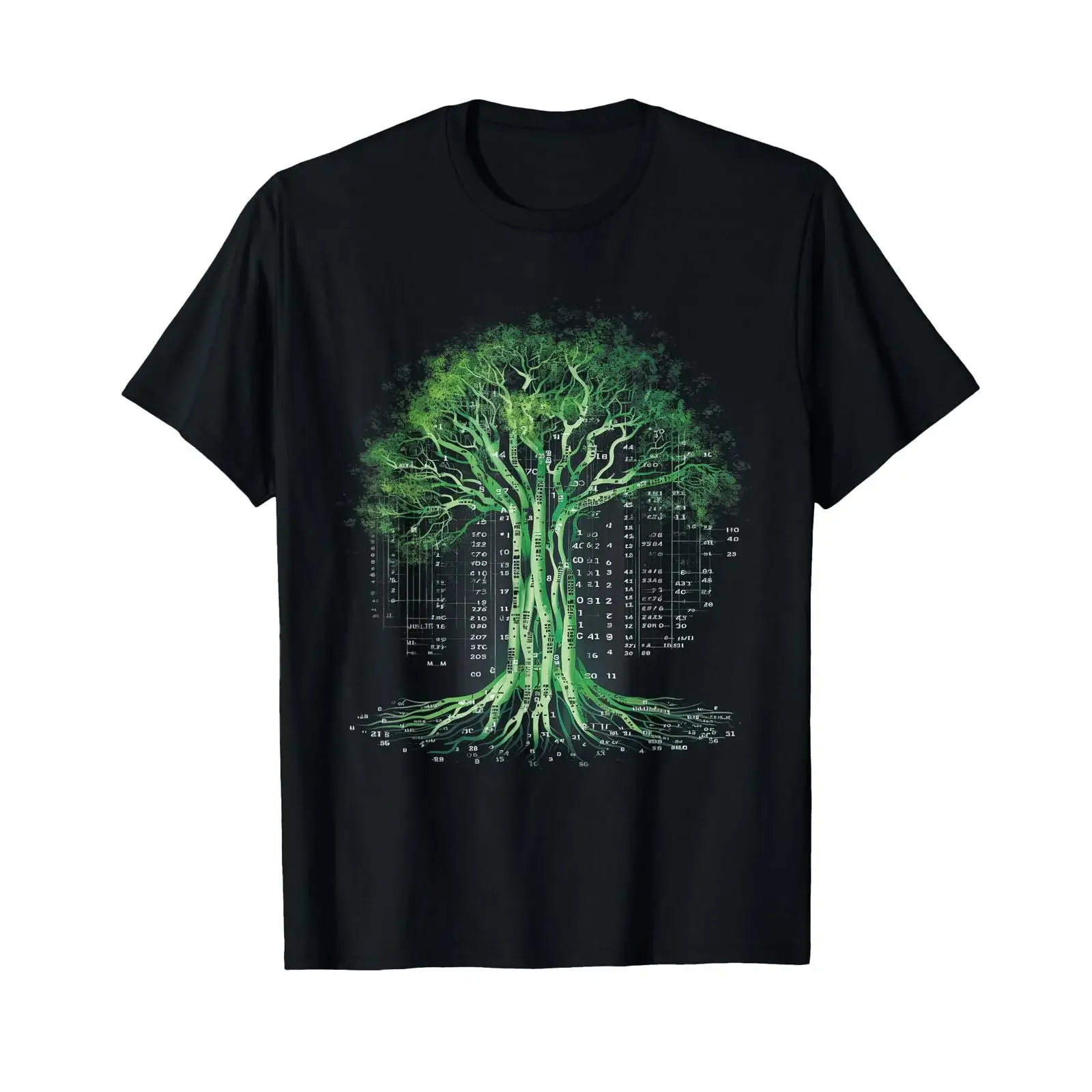 Binary code tree Computer science Technology Coder T Shirt vintage Washed Casual homme Soft Slightly Breathable Stylish fashion