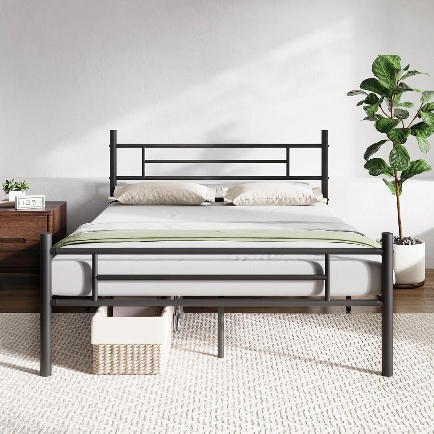 

Queen Bed Frame with Headboard and Footboard, 14 Inch Metal Platform Bed, Heavy Duty Slats Support, No Box Spring Needed
