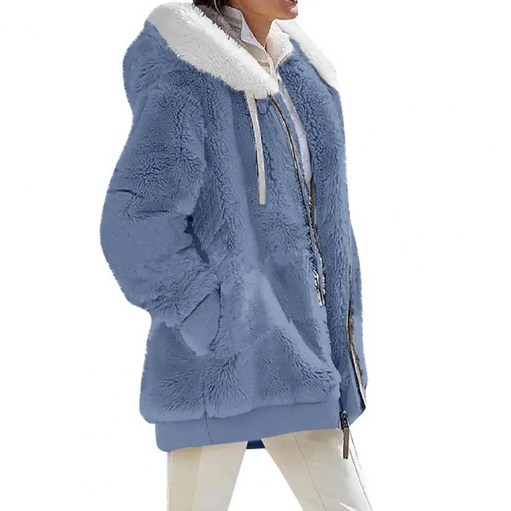 Nuova primavera autunno sciolto peluche cerniera giacca con cappuccio cappotti e giacche da donna cappotto rosa da donna giacche invernali cappotti