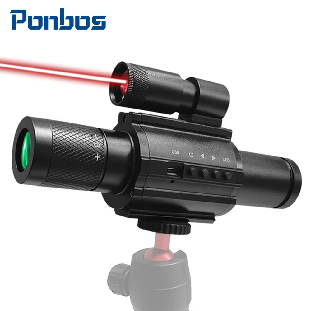 

Ponbos TD-03A 200M Infrared Night Vision Scope Sight Head-Mounted Wildlife Tactical Monocular Telescope for Hunting 3X Zoom