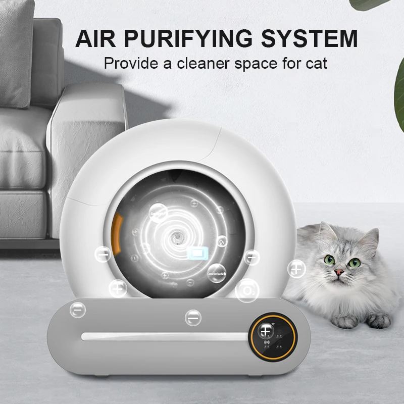 Fashion design low noise app wifi touch control Intelligent electric self cleaning smart automatic cat litter box