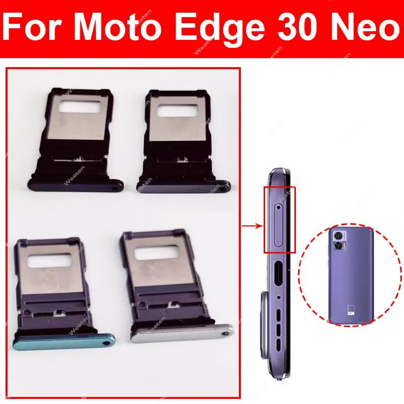 For Motorola MOTO Edge 30 Pro Neo X30 SIM Card Tray Holder Dual Sim Card Slot   Card Reader Adapter Repalcement Parts