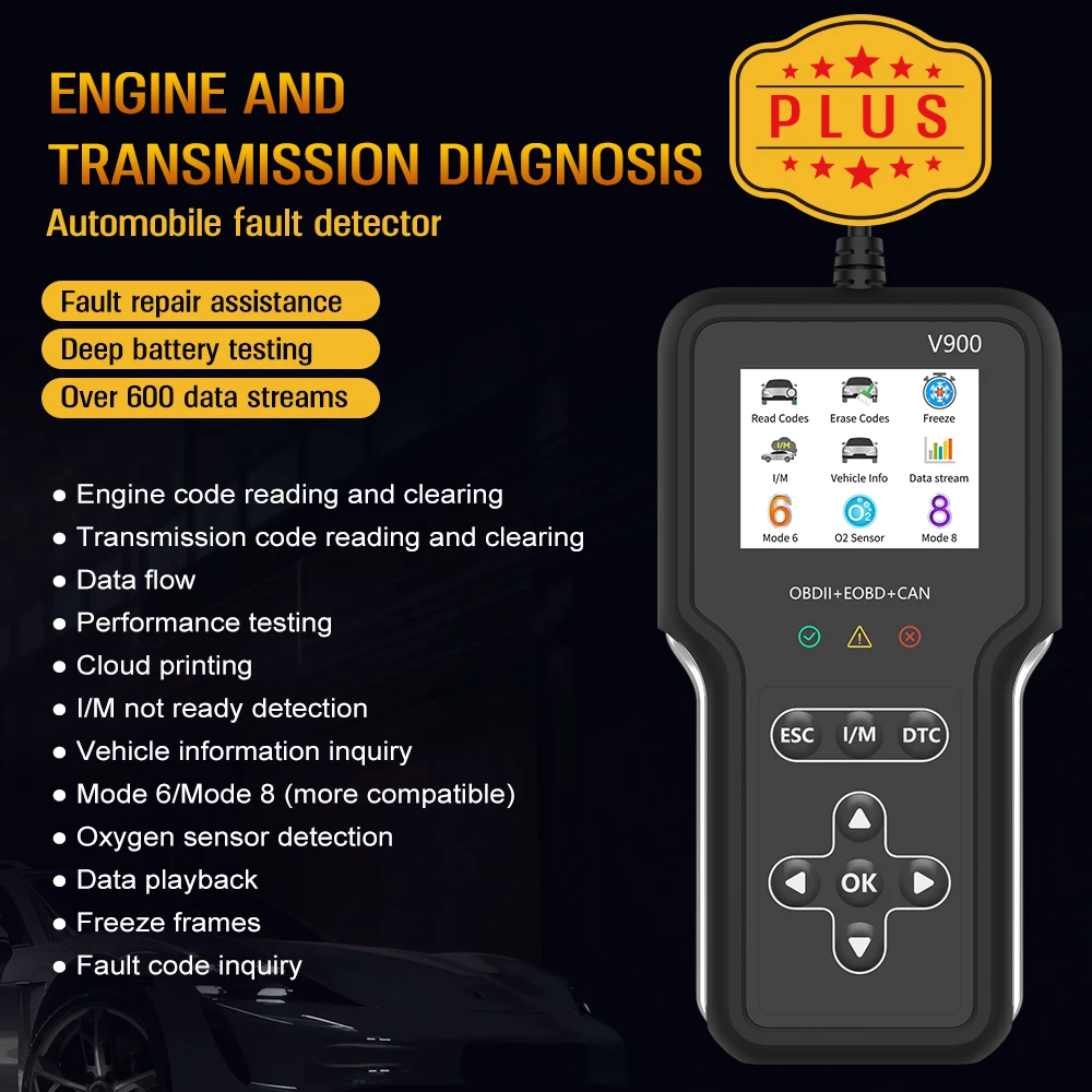 V900 Obd2 الماسح الضوئي أداة تشخيصية اختبار الأداء قارئ الماسح الضوئي سيارة خطأ فحص جهاز Obd2 آلة تشخيص للسيارات #5