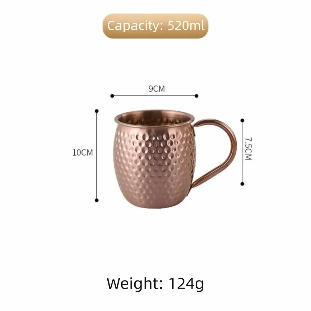 Creative 520ml Moscow Mule Mug Rust-proof Stainless Steel Beer Mug Easy To Clean Large Capacity Cold Drink Cup Coffee Cup view 6