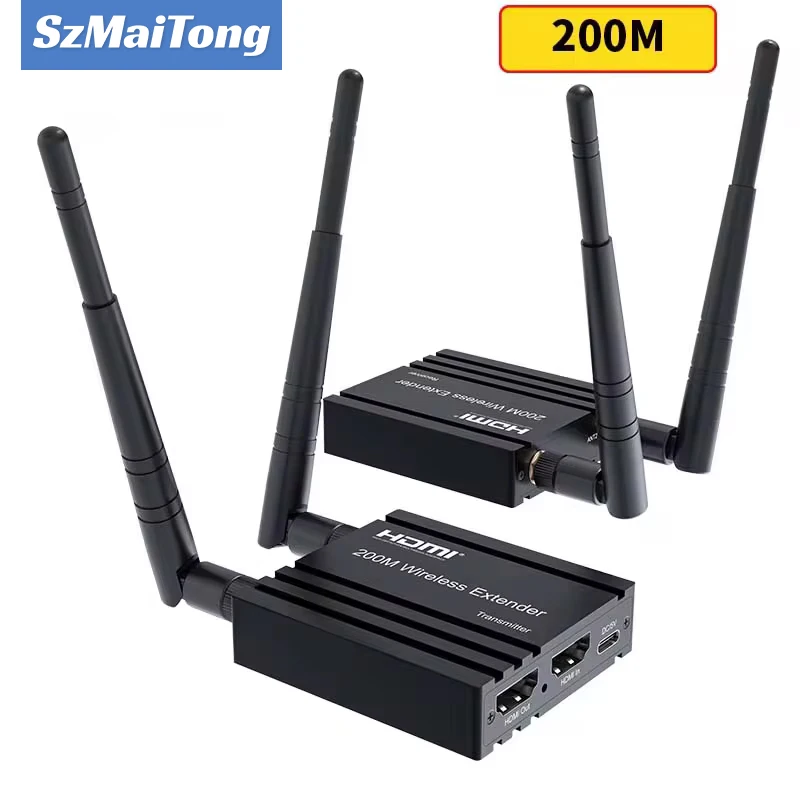 200M Wireless Transmission HDMI Extender 1080P Wireless HDMI Video Transmitter and Receiver Vs USB KVM Extender for Camera PC TV