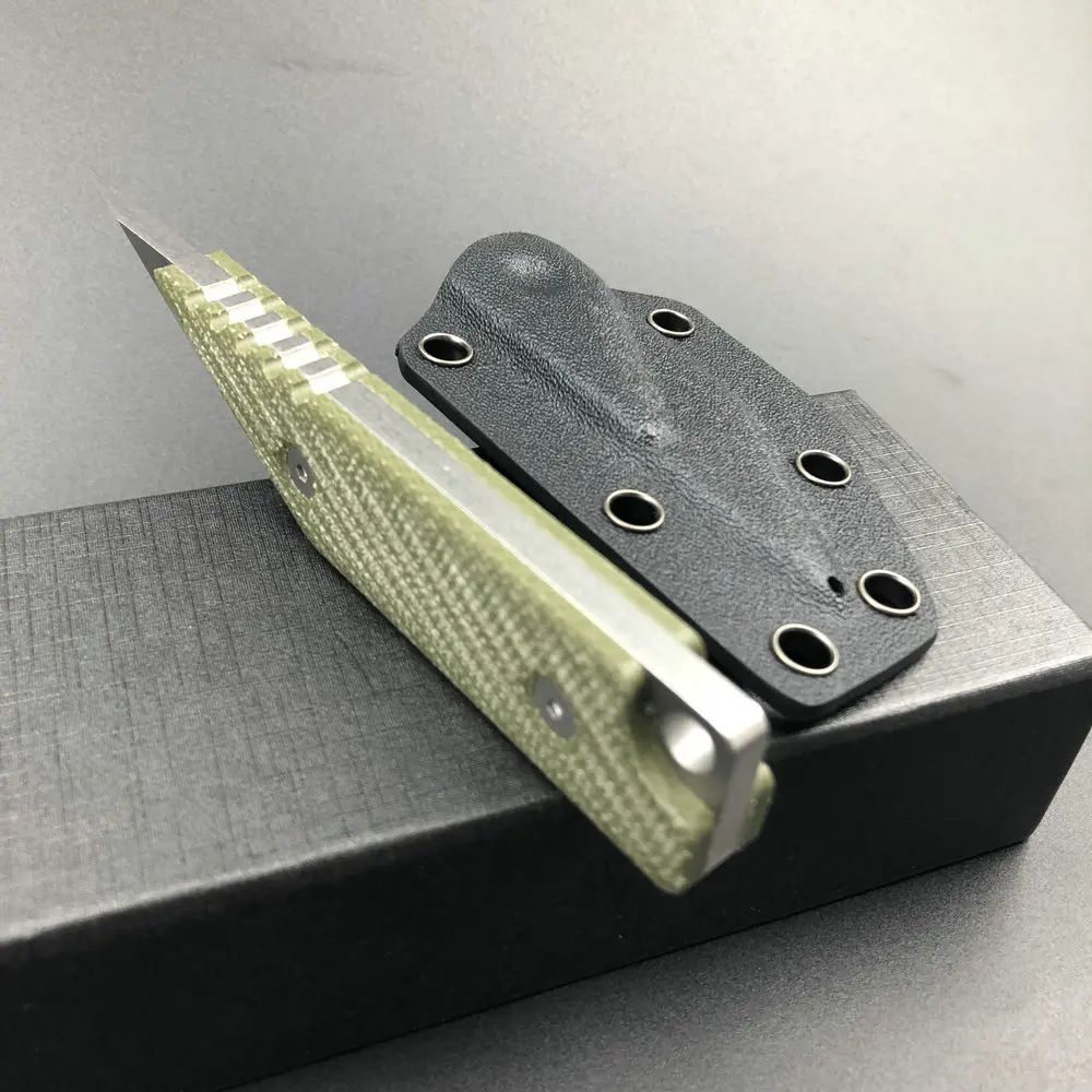 Cuchillo de bolsillo TRSKT 14C28N, cuchillo táctico pequeño de 4,5mm de espesor, cuchillos de desempaquetado, herramienta EDC, mango de lino Kydex, envío directo