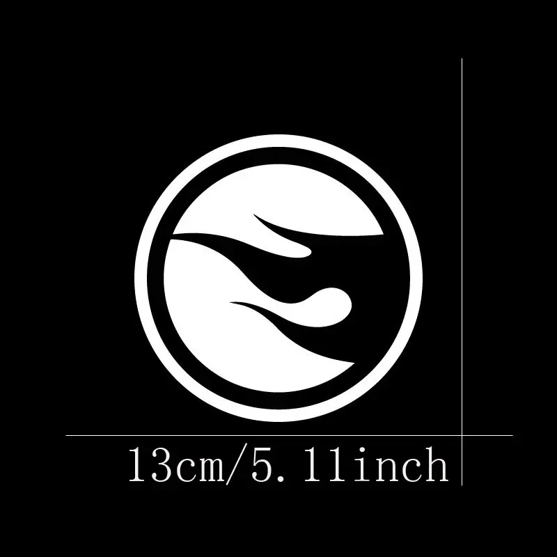 1PC Round Flame Logo Vinyl Sticker, Waterproof UV Resistant Removable Decal for Car Truck Motorcycle Laptop Decor, Holiday Gift