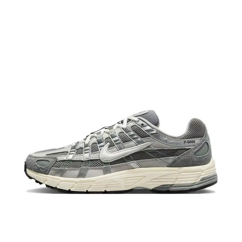 Nike P-6000 Men's and Women's Silver Comfortable Breathable Thick Sole Wear Cushioning Trend Retro Sports Casual Daddy Shoes