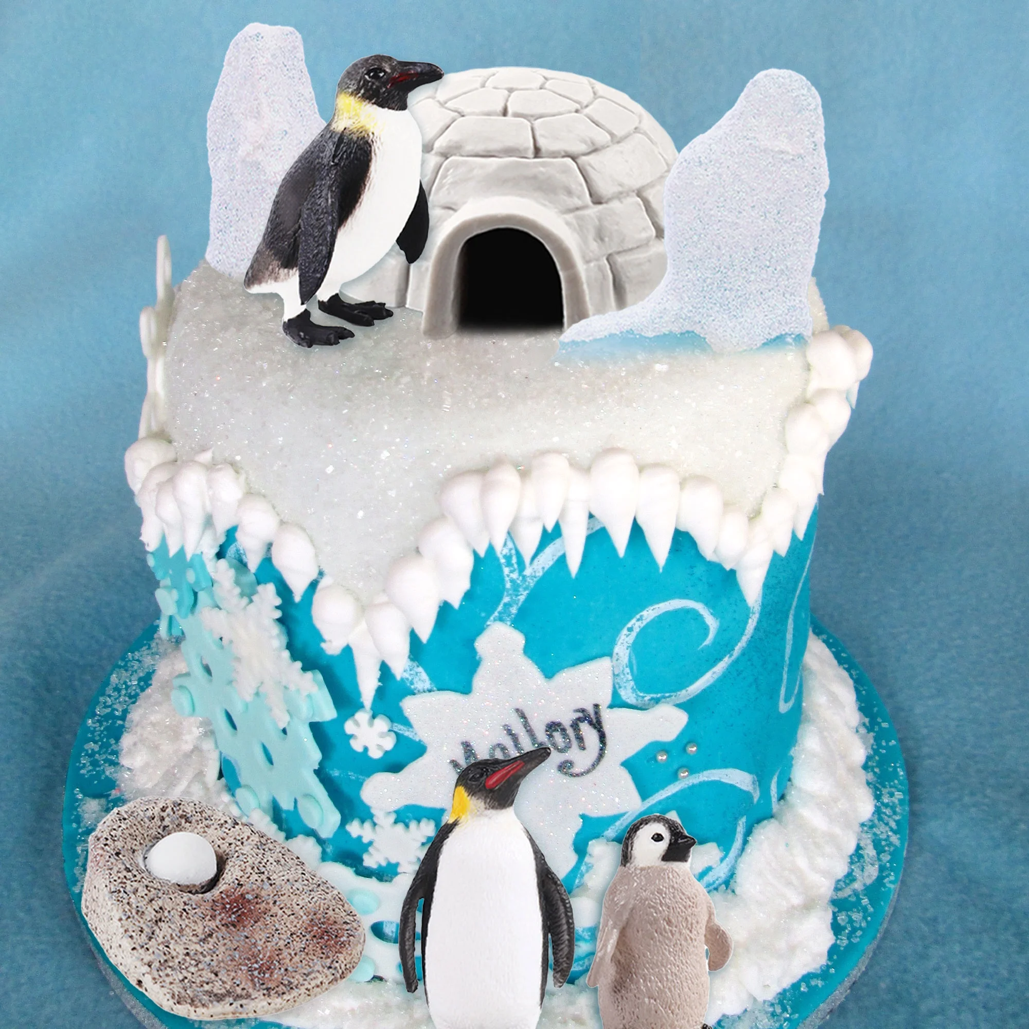 LaVenty Polar Bear Animal Cake Topper Antarctic Animal Birthday Party Supplies Winter Wonderland Party Favors