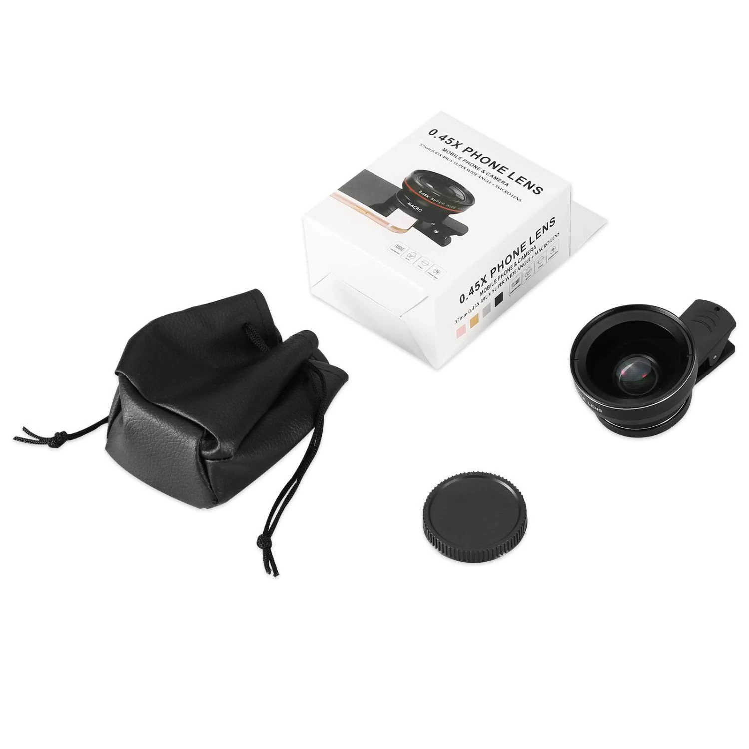 HD External Lens Wide-Angle 0.45X Mobile Phone Lens 15X Macro 2-In-1 Phone Clip For Live Broadcast Photography Documenting life