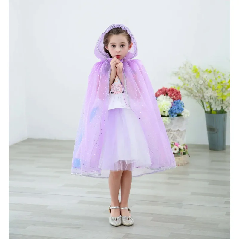 Purple Princess Sofia dress for girl kids cosplay costume puff sleeve layerd dresses child Party Birthday Sophia fancy costumes