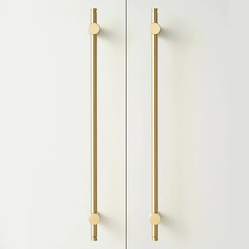 Adjustable gold single hole pure copper wardrobe shoe cabinet pull handle simple brass clothes hook towel rack 70/80/100cm