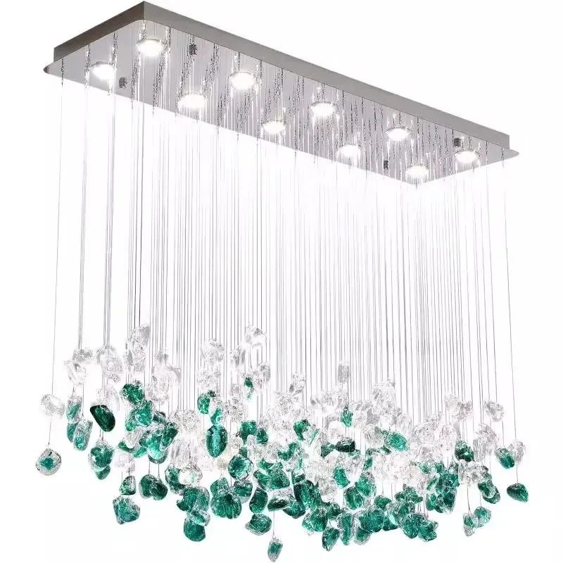 

Modern Luxury Led Pendant Lights For Dining Room Art Decor Glass Stone Chandeliers Lighting Lustre Loft Hanging Lamp Luminarias