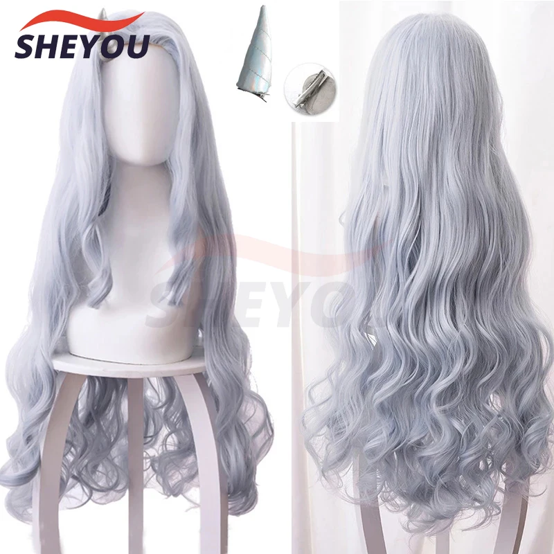 Cosplay peruca para as mulheres, cabelo sintético, resistente ao calor, boku no hiro, akademia, eri chisaki, cor azul e azul, novo 2020