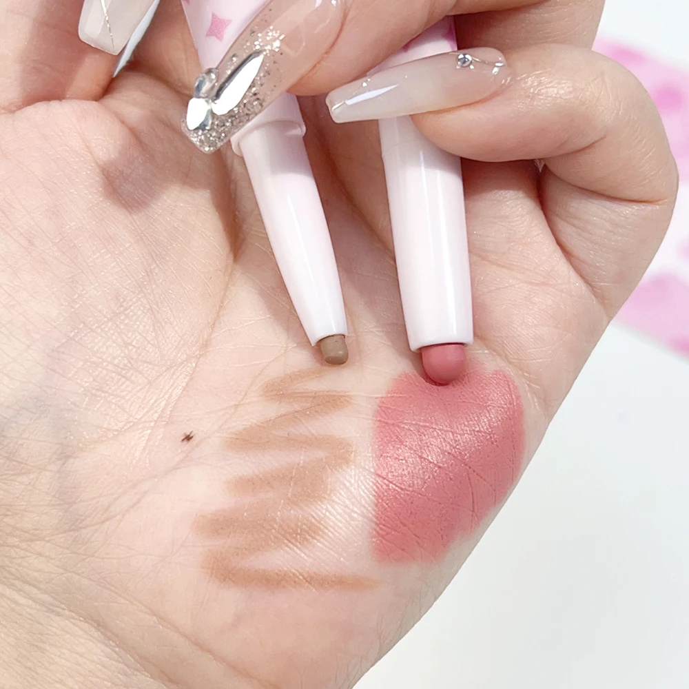 Lápiz Delineador de labios mate de doble punta, lápiz antiadherente duradero, bolígrafo suave, tinte de contorno, lápiz labial hidratante, cosmético de labios impermeable