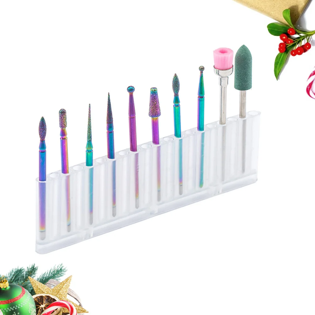 10 pçs conjunto de brocas de unhas kit de brocas de manicure de aço com caso de armazenamento para salão de beleza em casa profissional ferramentas de cabeça de moagem de unhas