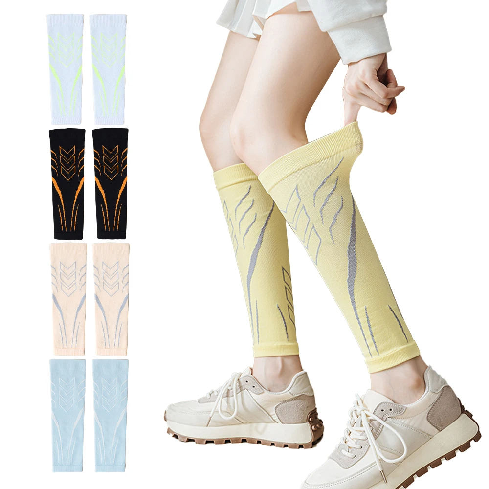 1 par de fundas de compresión para pantorrilla para hombres y mujeres, soporte graduado de 20-30 mmHg, hasta la rodilla, correr, soporte para espinilleras, mangas para pantorrilla