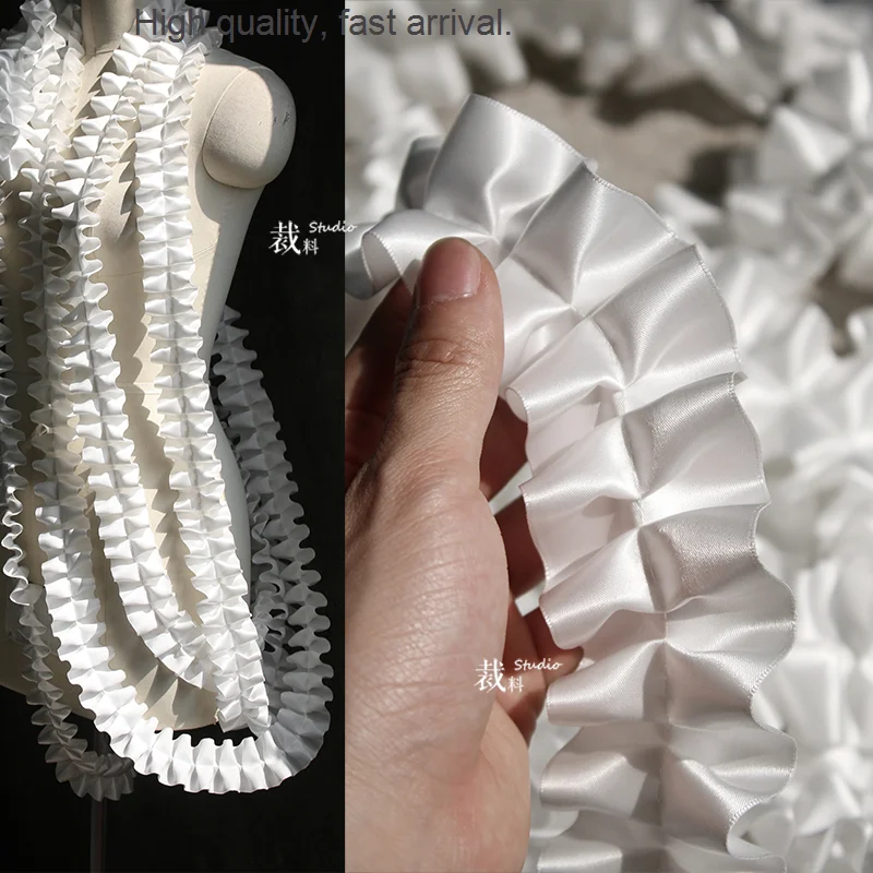 Pleated Small Wave Texture Three-Dimensional Lace Fabric Wedding Dress Fabric Dress Accessories cord lace fabric