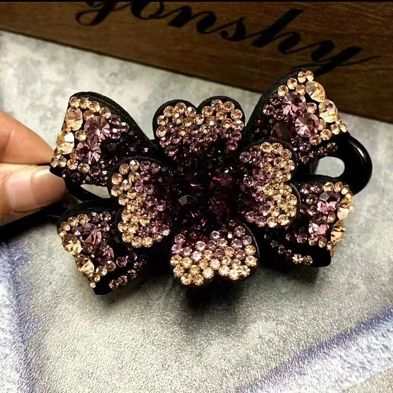 เวอร์ชั่นเกาหลีของกิ๊บติดผม rhinestone อเนกประสงค์อารมณ์เรียบง่ายหรูหราสามมิติคลิปบิลเป็ดผีเสื้อเงา