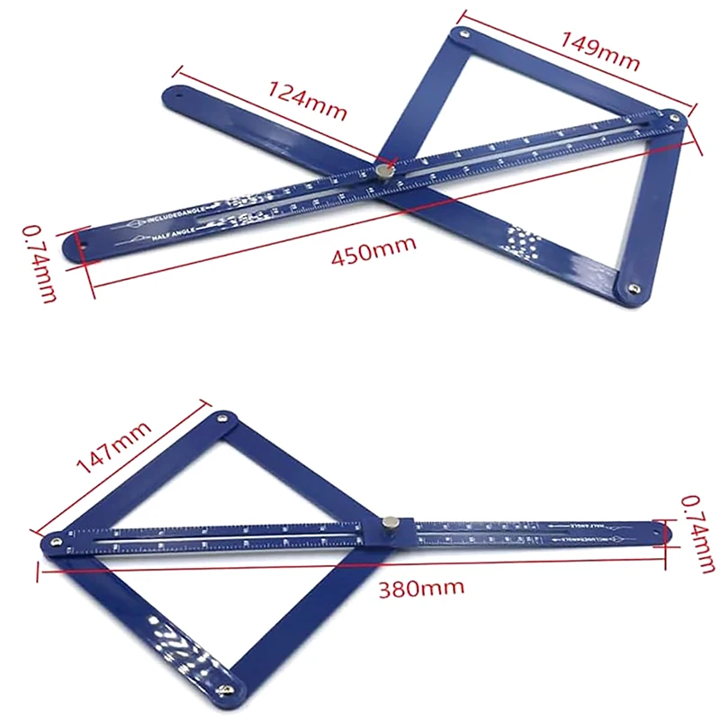 コーナーアングルファインダー 多機能分度器 スケール付きアングルファインダー マイターソーベベルゲージと木工用コーナーアングルファインダー