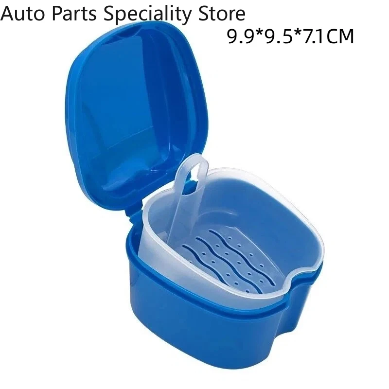 Denture Bath Box Organizer Dental False Teeth Storage Box with Hanging Net Container Cleaning Teeth Cases Artificial Tooth Boxes