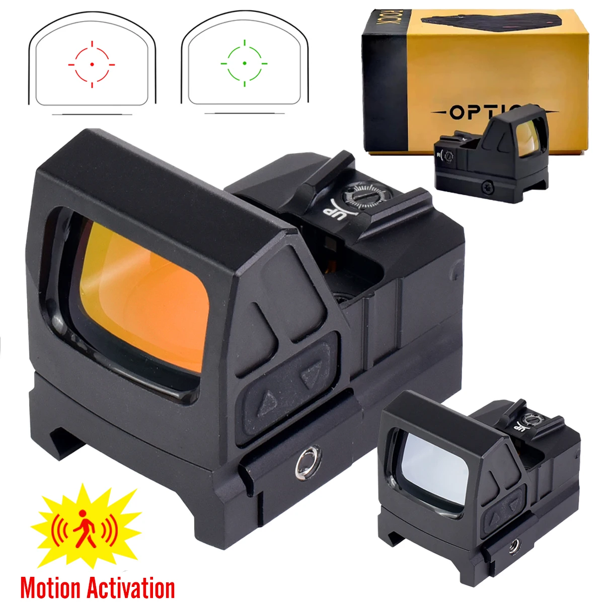 Optics ROCK Red Green Dot Reflex Sight with Shake Awake Holographic Dot Scope Hunting Tactical Accessories 20mm Mount