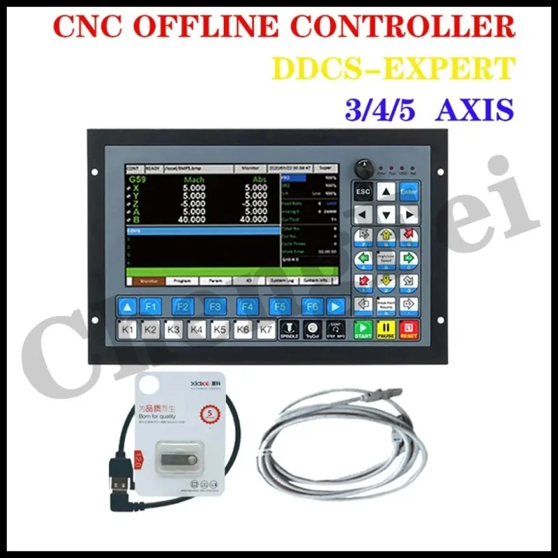 Cnc Ddcs expert Plc 3/4/5 Axis Offline Motion Controller 1mhz G Code Better Than Ddcsv3.1 System With Atc Extended Keyboard