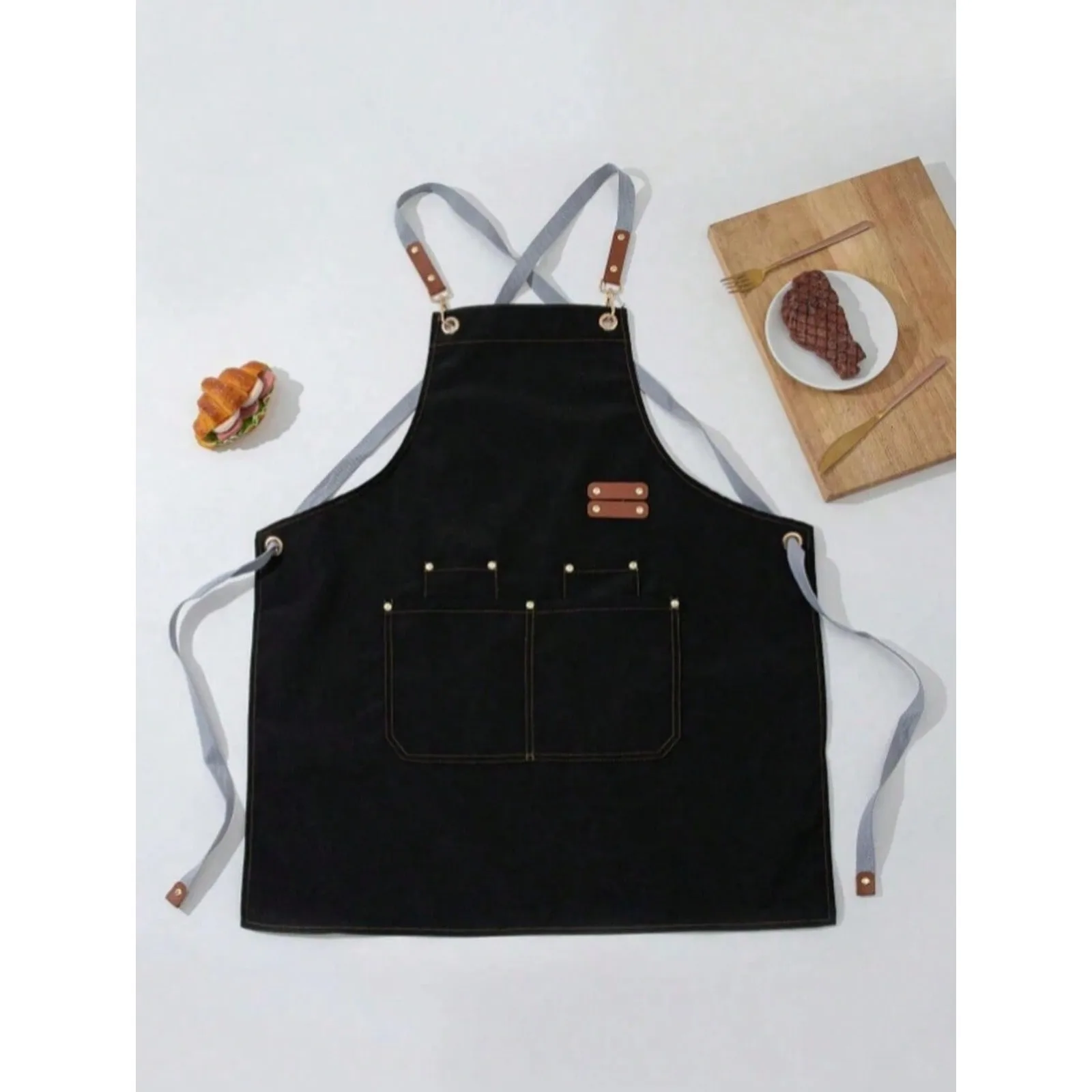 

1pc Coffee Shop Work Apron Painting Anti Fouling Apron, Suitable For Gardens, Kitchens, Household Chores, Kitchens, Bathrooms, Home Furnishings, Household Items
