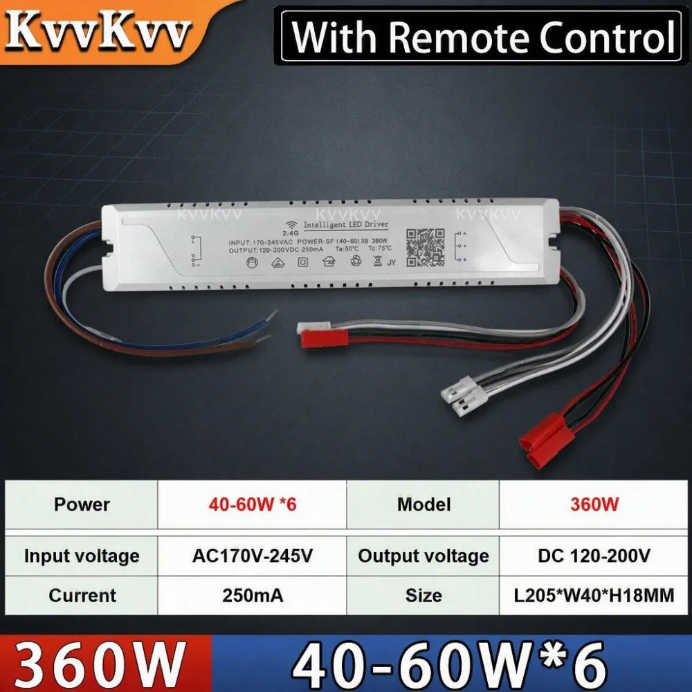 2.4G RF Remote Control LED Driver Transformer 30-50W 40-60W 20-40W Dimmable 250mA 280mA Intelligent Lighting for DIY Repair