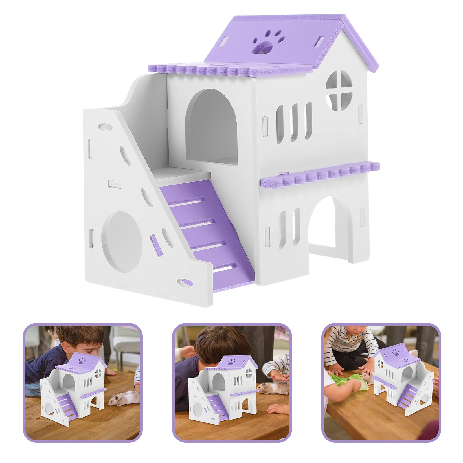 

1Set Colorful Hamster Hideout Durable PVC Multi-Chamber Double-Deck Nest Small Animal Hideaway Rat Hideout Hamster Hide