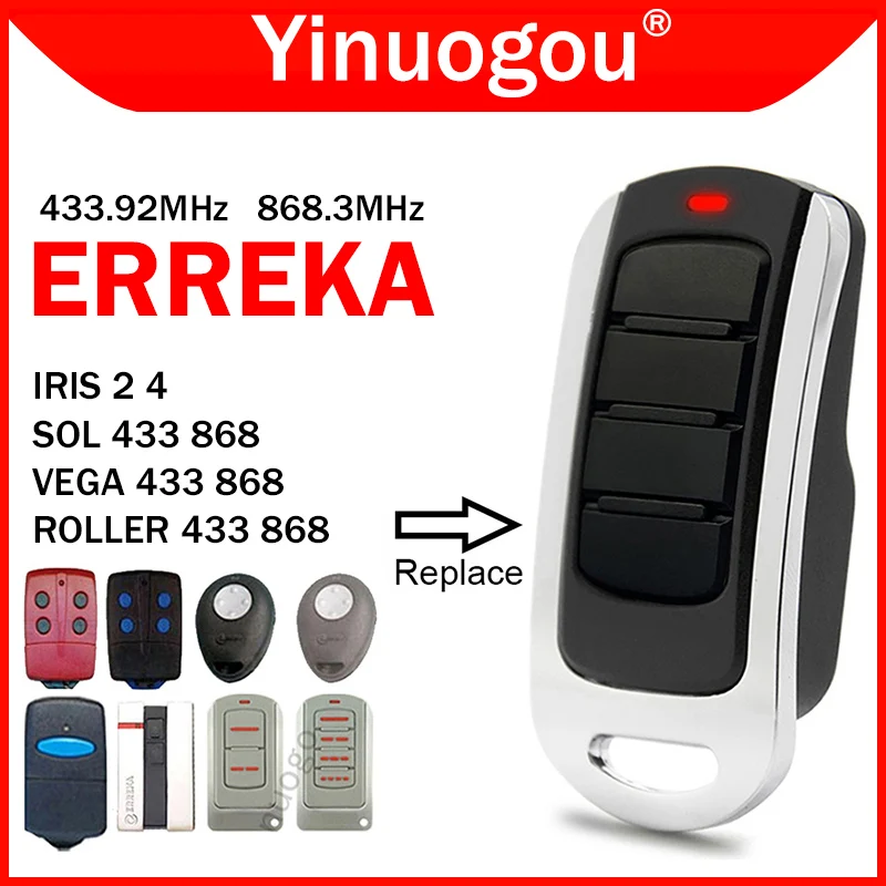 

ERREKA IRIS ROLLER 2 Garage Door Remote Control ERREKA ROLLER VEGA SOL 433 868 Remote Control Garage Opener Wireless Transmitter