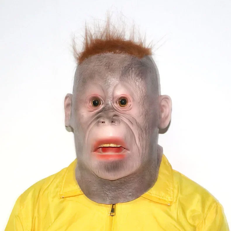 Practical Classic Halloween Hood Party Animal Mask Orangutan Hood Show Props Scary Costumes & Accessories
