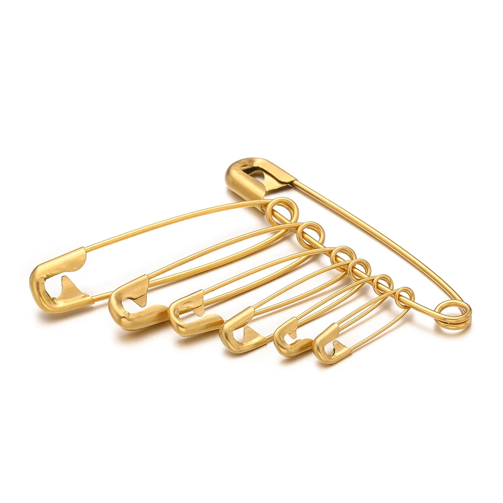 20/50Pcs Stainless Steel Gold Color Safety Long Paper Clip Pins for DIY Jewelry Findings Making Accessories Supplies Wholesale