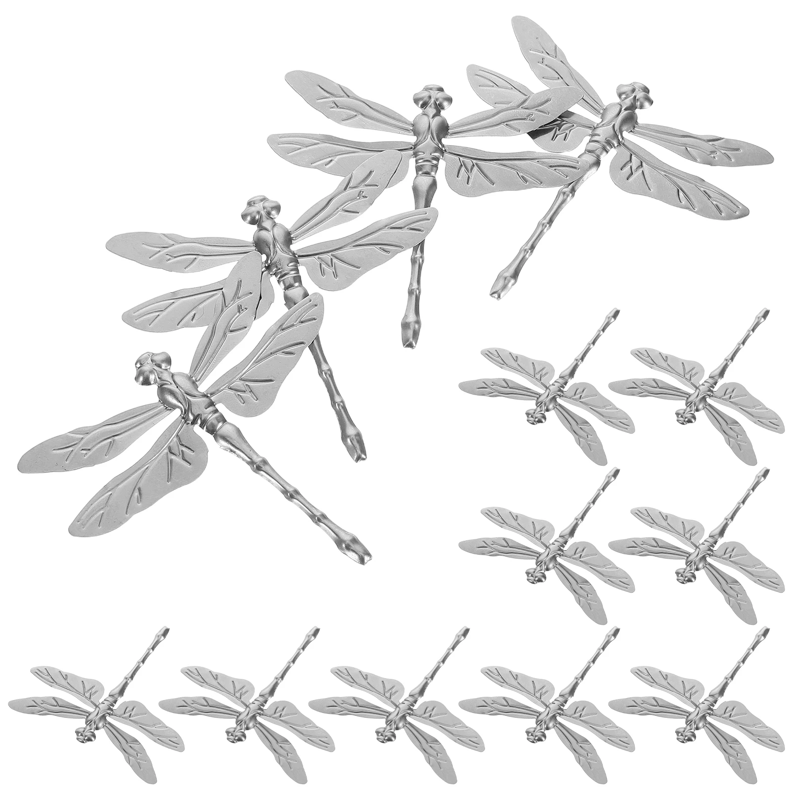 

20pcs Iron Dragonfly Copper Figurine Sculpture Silver Home Decor Garden Metal Artwork Table Statue Handmade Iron Decor Whimsical