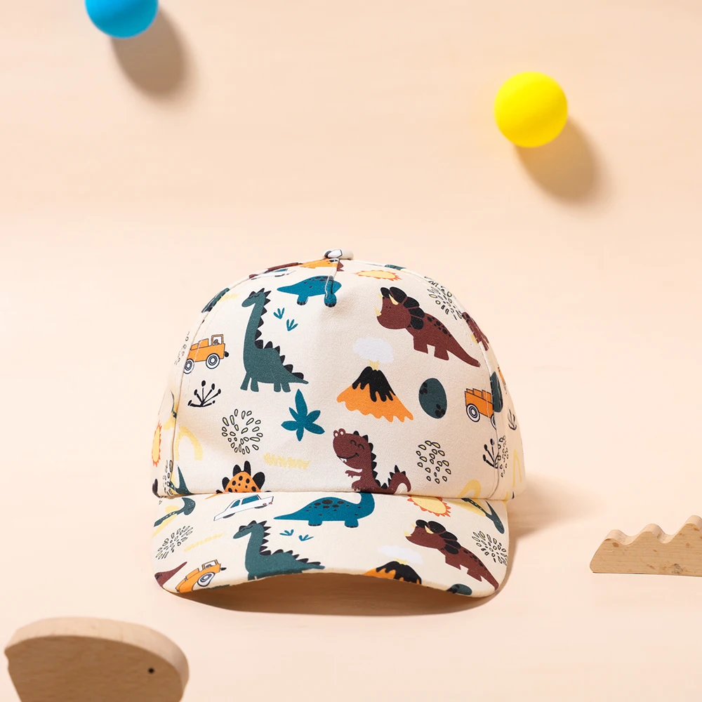 Boy Sweet Cartoon Baseball Caps Animal Dinosaur Unicorn Print Outdoor Travel Cap Hats For Kids Girl 2-8 Years