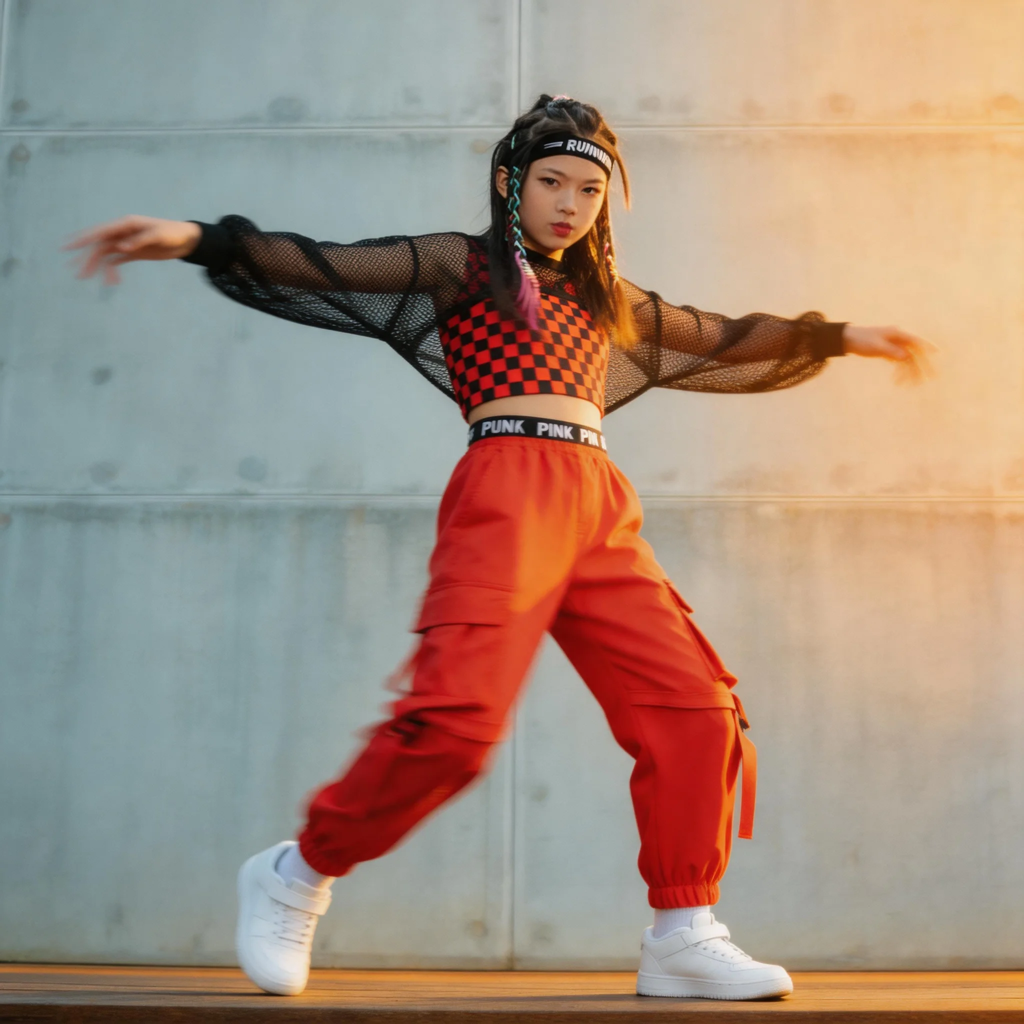 

Fashionable Girl Dance Outfit Kid Cool Hollow Sweatshirt Top Casual Hip Hop Ballroom Clothes