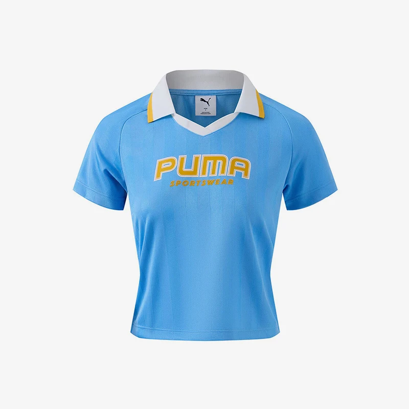 

Puma Натуральная летняя женская трикотажная рубашка-поло для тренировок и фитнеса с воротником 631726-57