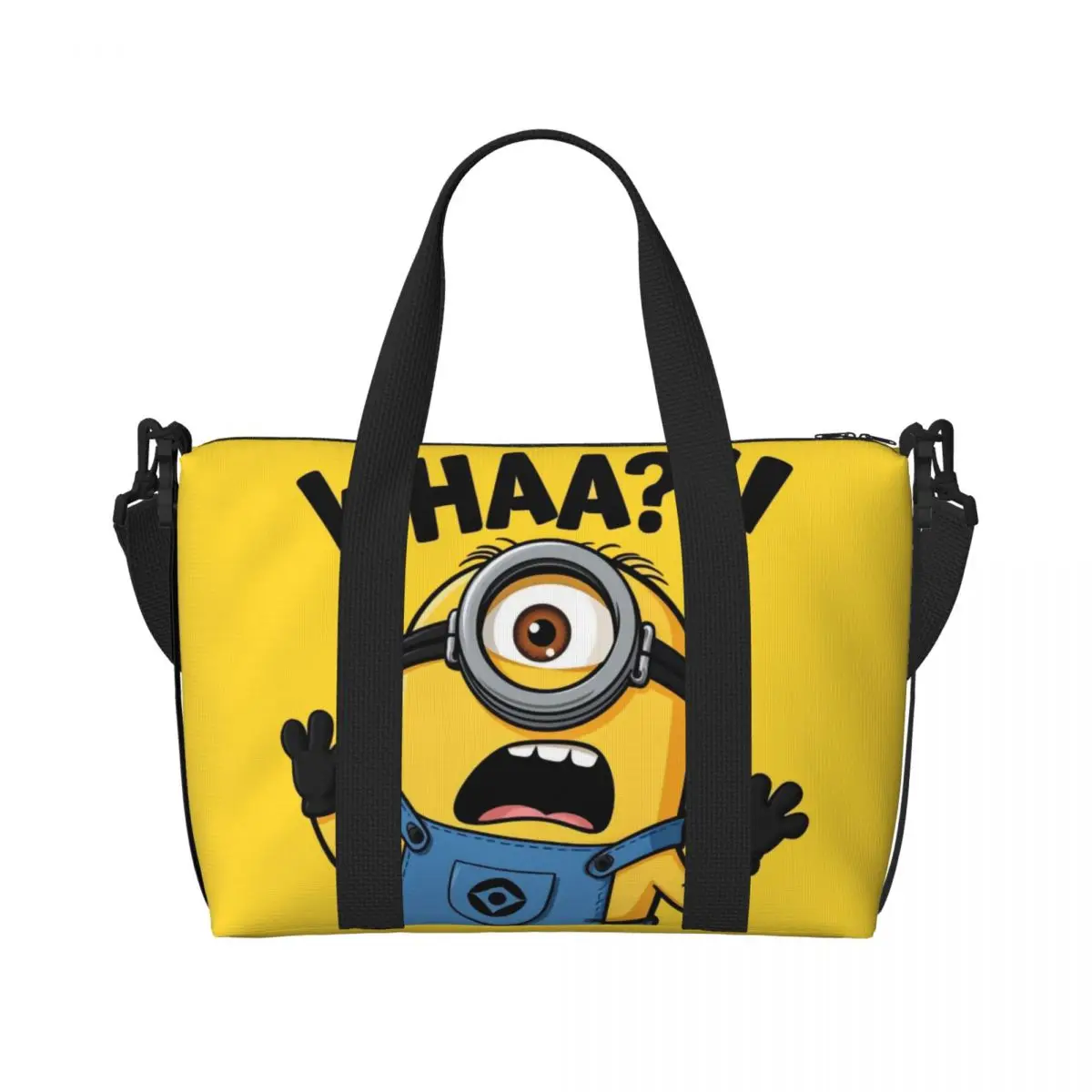 

Женская большая сумка M-Miniones на заказ, большая вместительная кукла Kawaii, забавный узор, пляжная спортивная сумка на плечо, дорожная сумка
