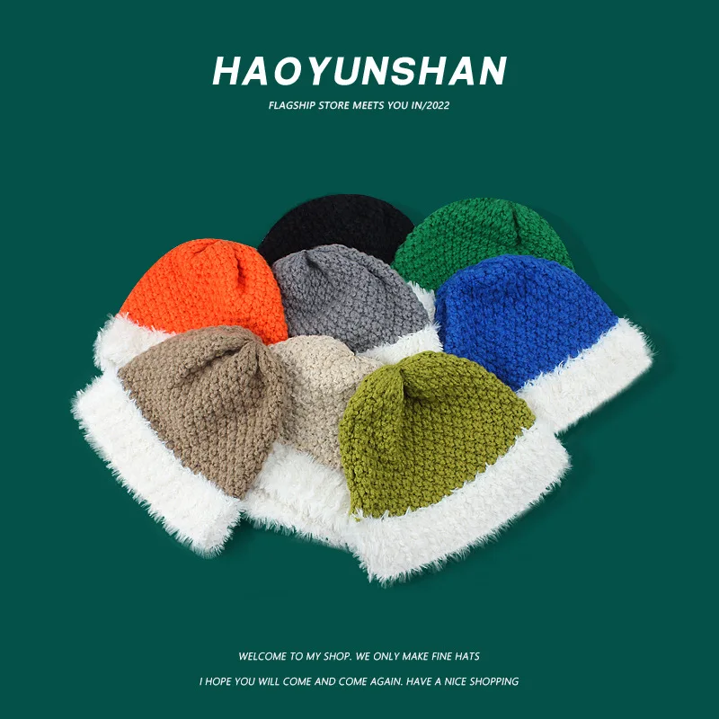 Topi Nelayan Rajutan Tangan Rajutan Rajutan untuk Wanita Di Musim Gugur dan Musim Dingin