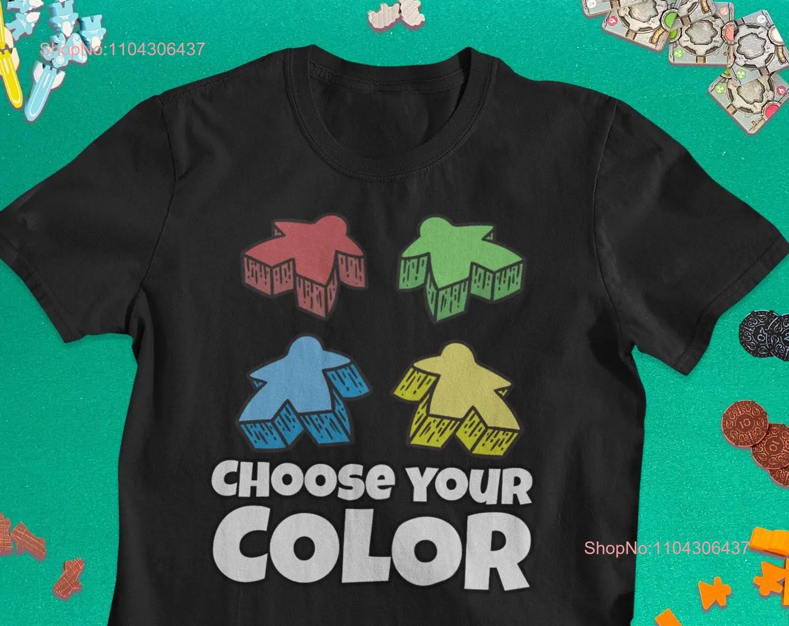 Meeple Assembly Choose Your Color T Shirt Board Gamer Games Game Geek Tabletop Boardgamer Present long or short sleeves