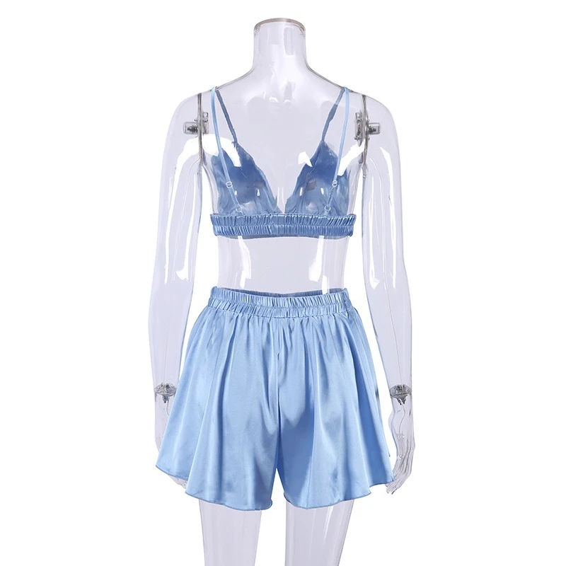 

Женская домашняя одежда: весенние европейские и американские сексуальные пижамы, комплект из трех предметов, шелковые халаты с длинными рукавами, атласное нижнее белье для трансграничной торговли