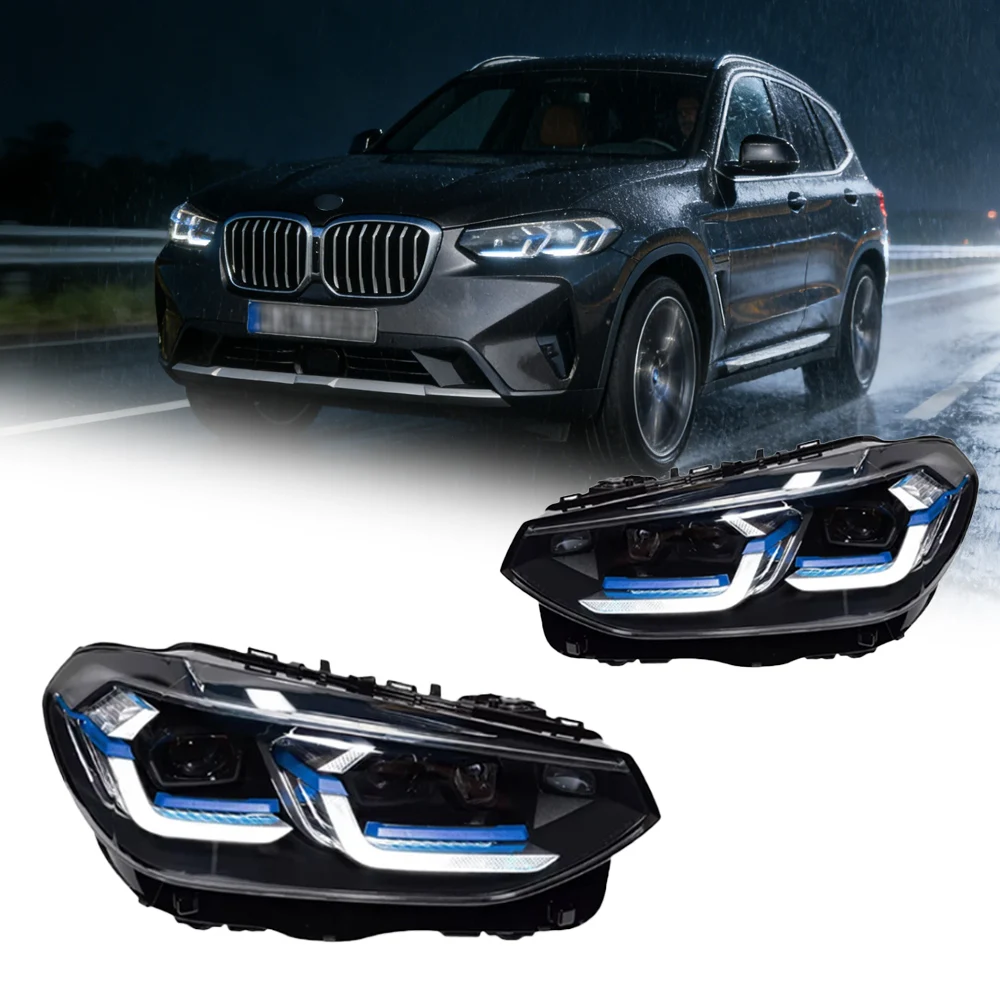 

Автомобильные фары для BMW X3 G01 G08: Светодиодные лазерные проекционные линзы, 2018-2022, передние фары, ДХО, автомобильные аксессуары