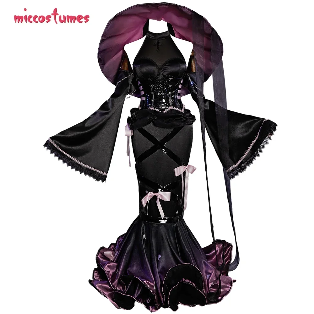 Miccostumes Women's Anime Vocal Cosplay Costume Halloween Maid Style Dress and Hat with Belt