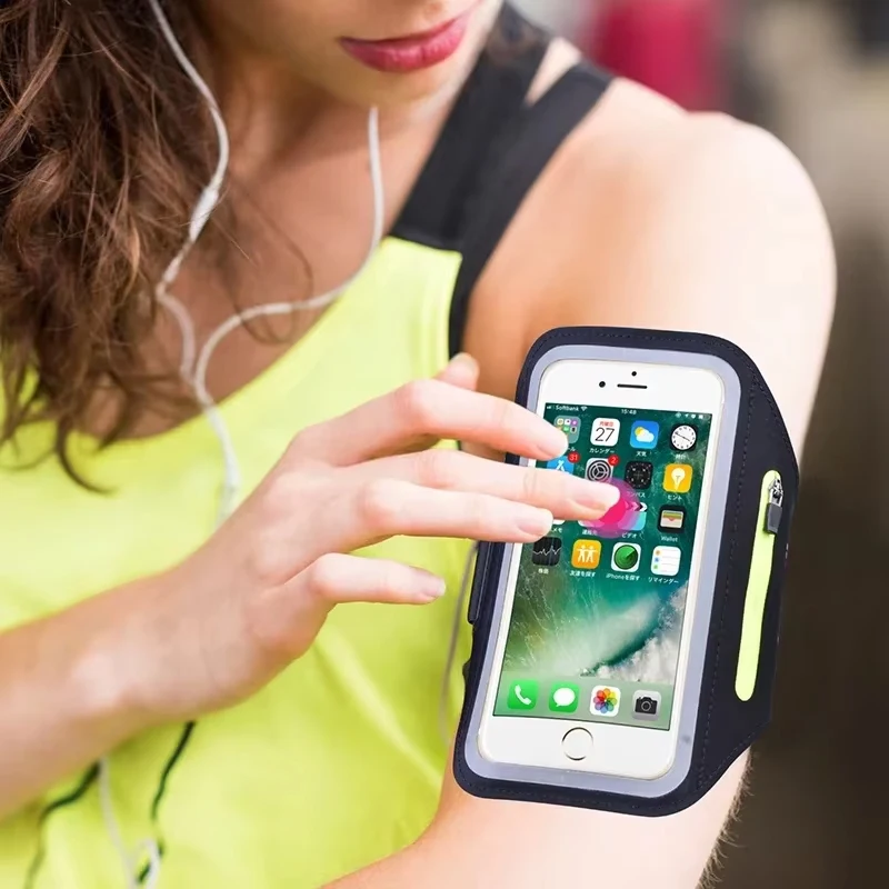 Multifunktionale Armtasche für Outdoor-Sportarten mit doppeltem Reißverschluss, Kopfhörer-Aufbewahrungstaschen für Smartphones, Laufzubehör