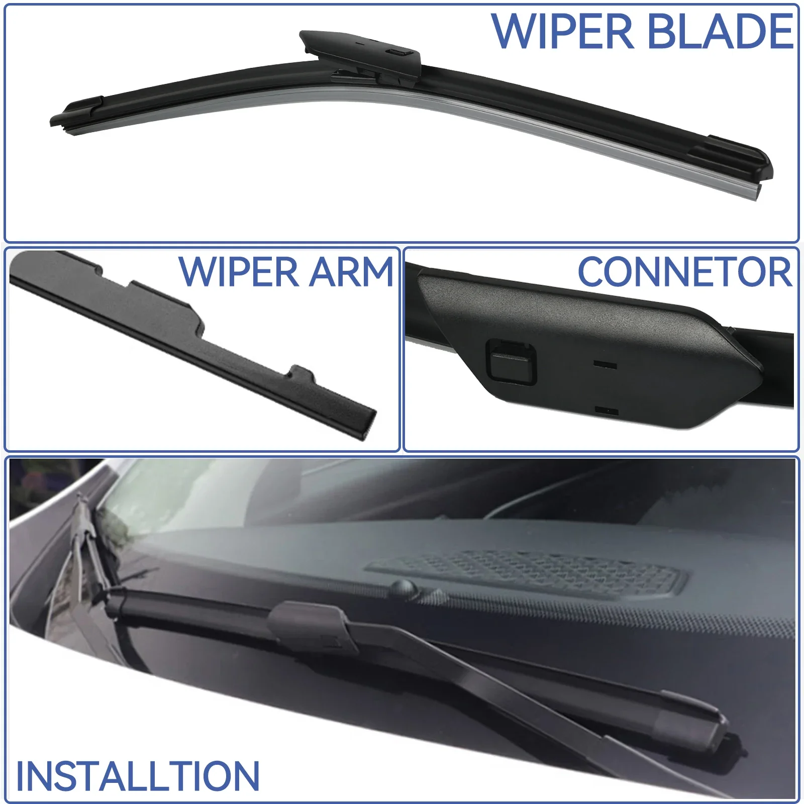 For WEY Tank 300 2022 - 2024 Wiper Front Wiper Blades Windshield Windscreen Clean Window Car Rain Brushes 18\