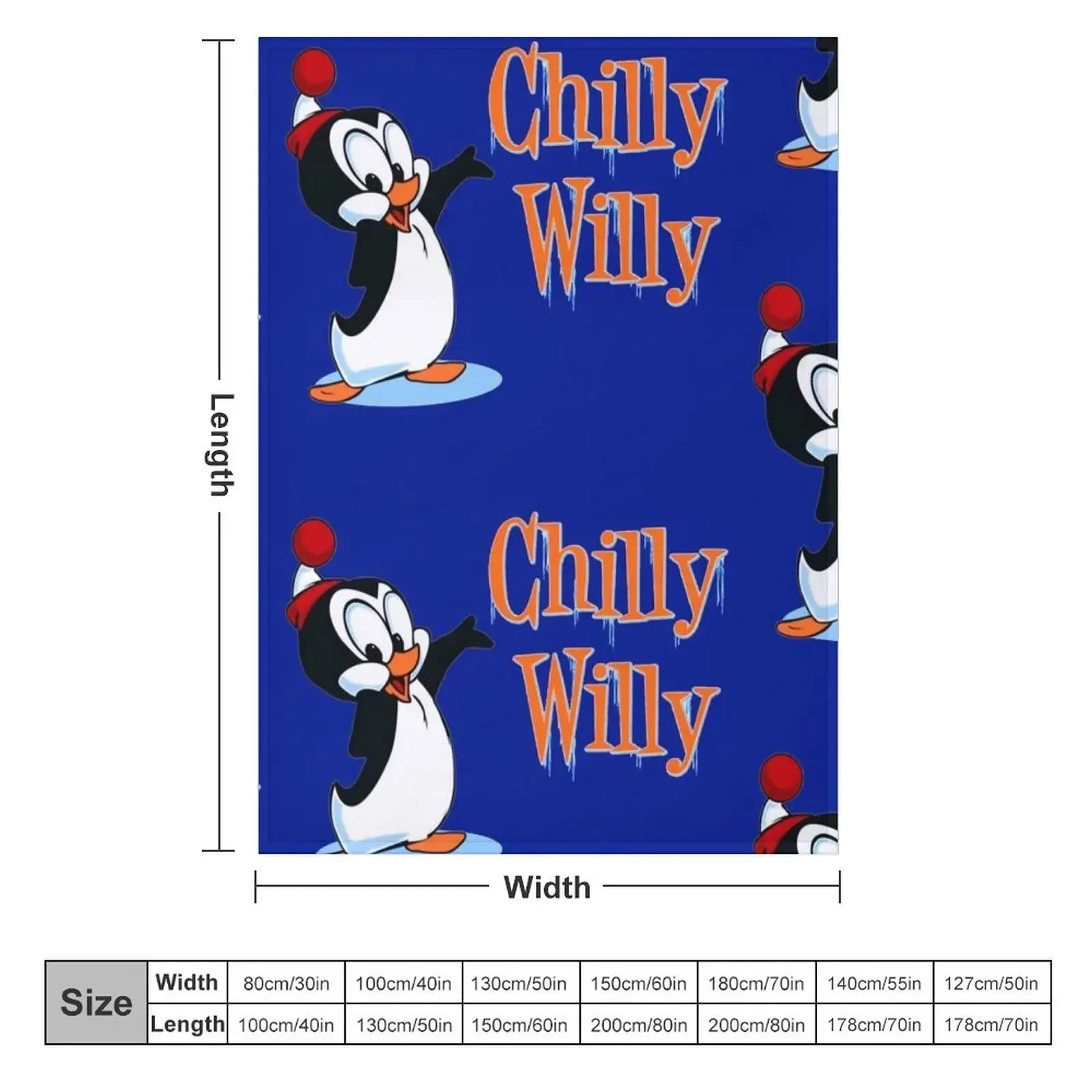 Uh huh! Chilly Willy Vintage Retro Style Throw Blanket Custom Softest anime Blankets