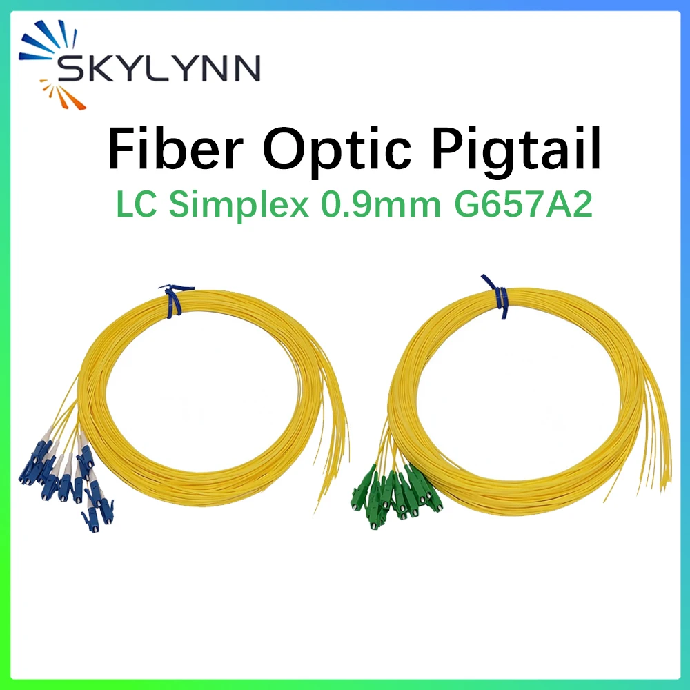 lc-apc-upc-monomodo-g657a2-09mm-pigtail-de-fibra-Optica-simplex-amarillo-lszh-15m-pigtail-Optico-50pcs-bolsa