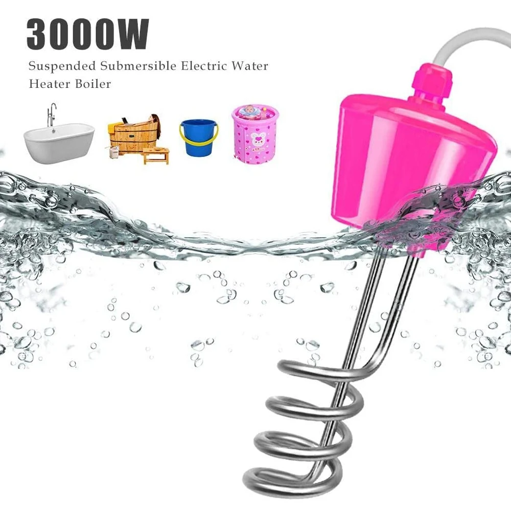 Chauffe-eau électrique en acier inoxydable, 3000W, à suspension, prise UE, pour piscine