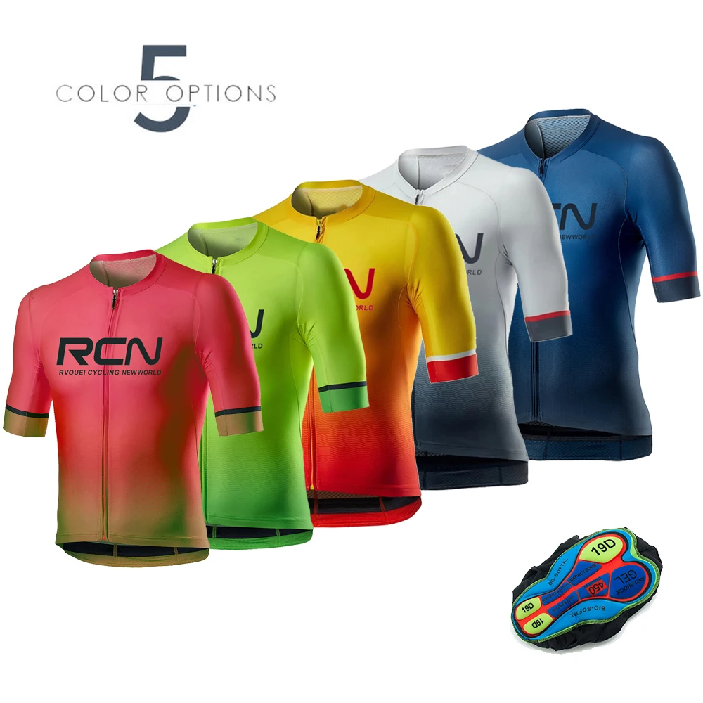 

Новинка 2023, командный комплект из Джерси для велоспорта RCN, летняя одежда для велоспорта, одежда для горного велосипеда, Униформа, мужской велосипедный костюм